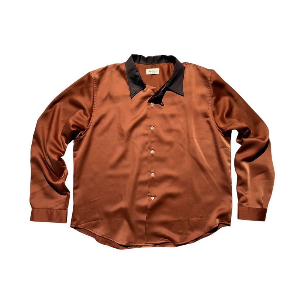silky boxy button down